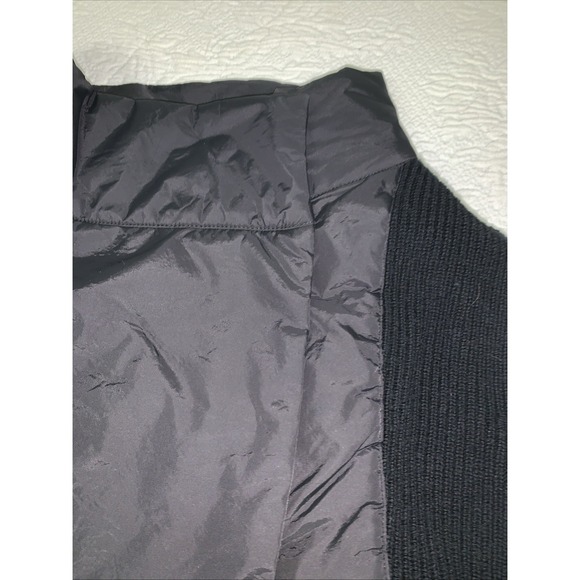 Eileen Fisher Black Wool Snap Vest L Nylon Mixed Media Minimalist - Picture 2 of 7